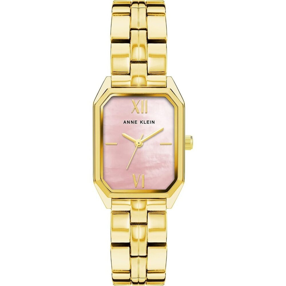 Women's Gold Pink Stainless Steel Water Resistant Bracelet Adjustable Watch
